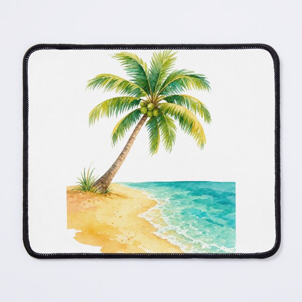 Item preview, tropical palm tree on beach design designed and sold by introvertarts.