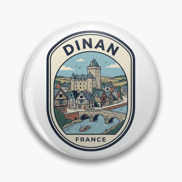 Item preview, Dinan France Medieval Town Vintage Travel Badge designed and sold by k3rstman1.