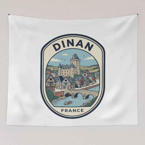 Item preview, Dinan France Medieval Town Vintage Travel Badge designed and sold by k3rstman1.