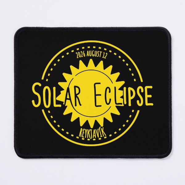 Item preview, Reykjavík Iceland 2026 august 12 Solar Eclipse yellow color design designed and sold by EmeraldeaArt.