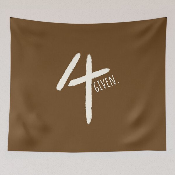 Item preview, Forgiven 4 Given - Minimal Cross Christian Typography paint brush Design | white designed and sold by ZechJohnRB.
