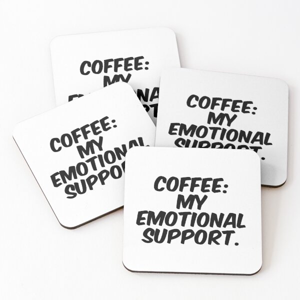 Item preview, Text Typography Coffee: my emotional support. Coffee Dependency Humor designed and sold by TypeboldStudio.