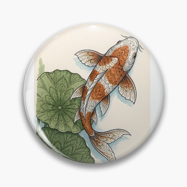 Item preview, Mandala Koi Fish with Lotus Leaves | Japanese Animal Mandala Art | Ornamental Koi Illustration | Zen Nature Wall Art designed and sold by suryabumblee.