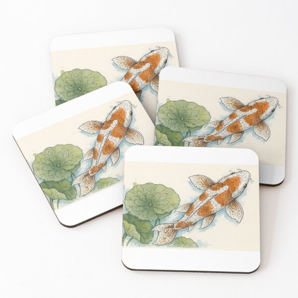 Item preview, Mandala Koi Fish with Lotus Leaves | Japanese Animal Mandala Art | Ornamental Koi Illustration | Zen Nature Wall Art designed and sold by suryabumblee.