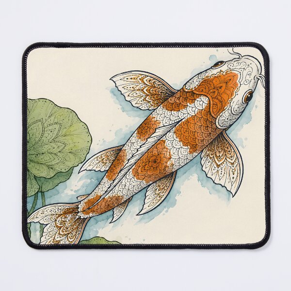 Item preview, Mandala Koi Fish with Lotus Leaves | Japanese Animal Mandala Art | Ornamental Koi Illustration | Zen Nature Wall Art designed and sold by suryabumblee.