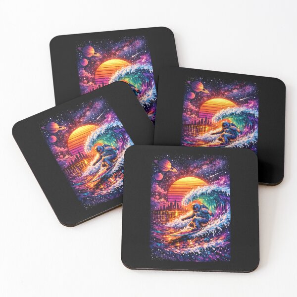 Item preview, Astronaut Surfing Cosmic Wave | Vaporwave Space Art | Retro Synthwave Aesthetic designed and sold by DESPOT07.