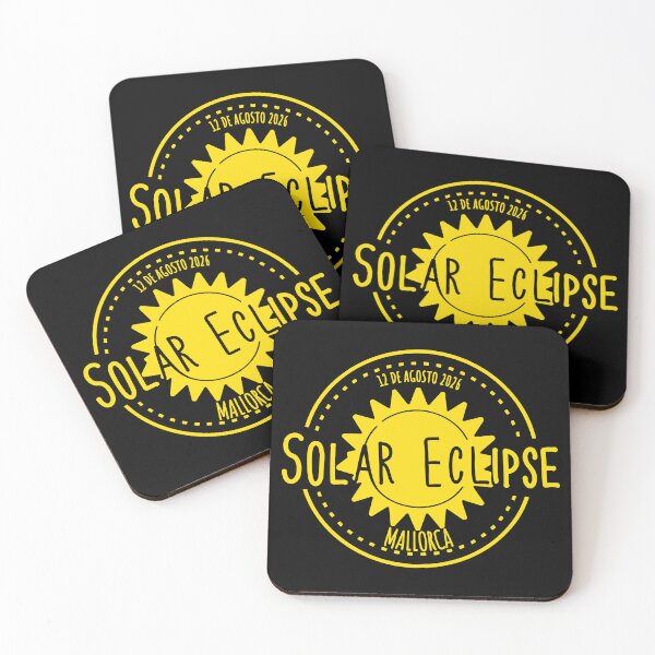 Item preview, Mallorca Spain 2026 august 12 Solar Eclipse yellow color design designed and sold by EmeraldeaArt.