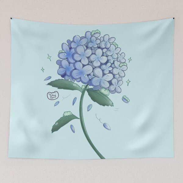 Item preview, Cute Frogs on Hydrangea Flower - Summer Flower Frogs designed and sold by ShyHomebodyClub.