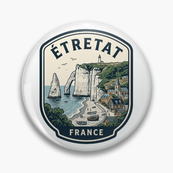 Item preview, Vintage Etretat France Cliffs Travel Badge designed and sold by k3rstman1.