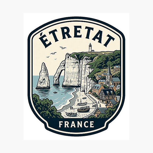 Item preview, Vintage Etretat France Cliffs Travel Badge designed and sold by k3rstman1.