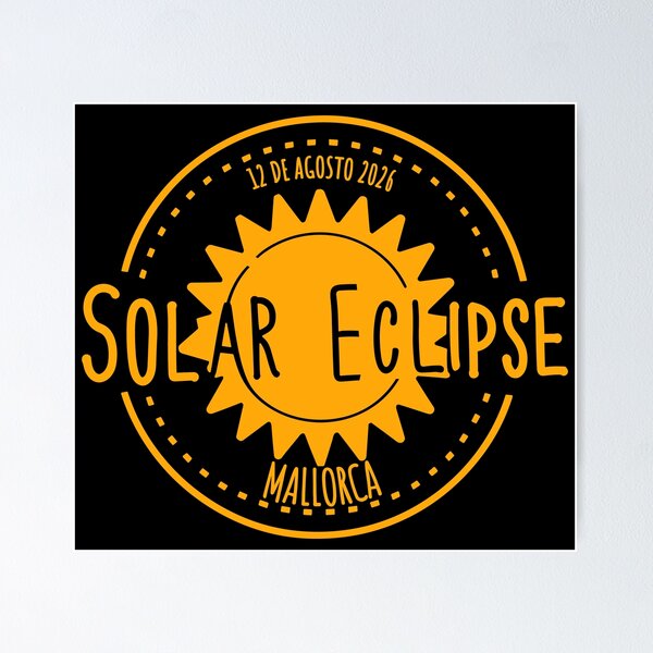 Item preview, Mallorca Spain 2026 august 12 Solar Eclipse orange color design designed and sold by EmeraldeaArt.