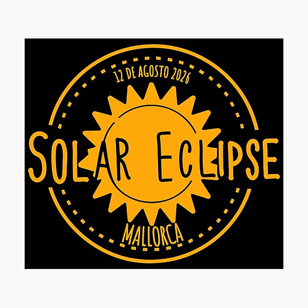 Item preview, Mallorca Spain 2026 august 12 Solar Eclipse orange color design designed and sold by EmeraldeaArt.