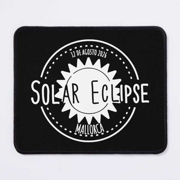 Item preview, Mallorca Spain 2026 august 12 Solar Eclipse white color design designed and sold by EmeraldeaArt.