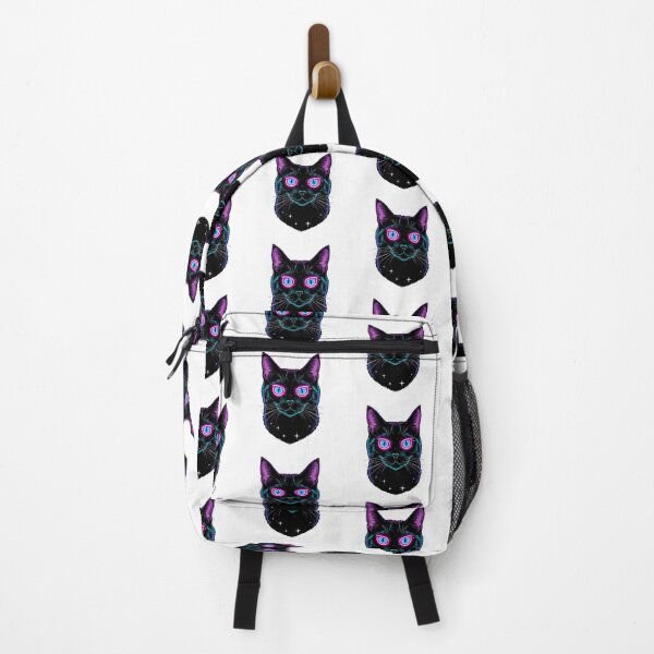 Item preview, Vaporwave Black Cat | Holographic Neon Gothic Synthwave Cat Art designed and sold by virtuallubid.