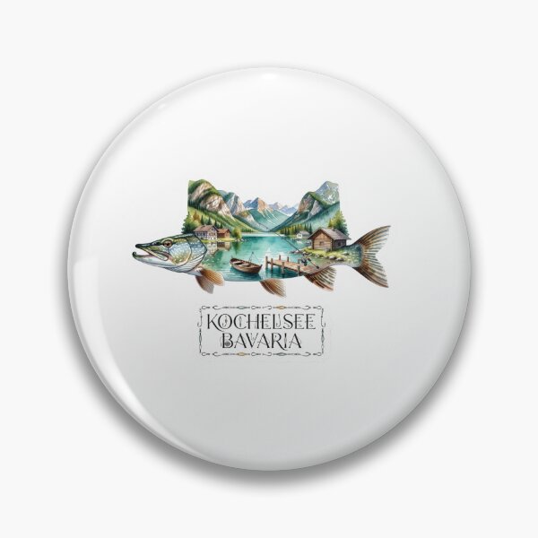 Item preview, Kochelsee Bavaria Fishing Sticker designed and sold by Imaginarium of Chaos falcon88 .