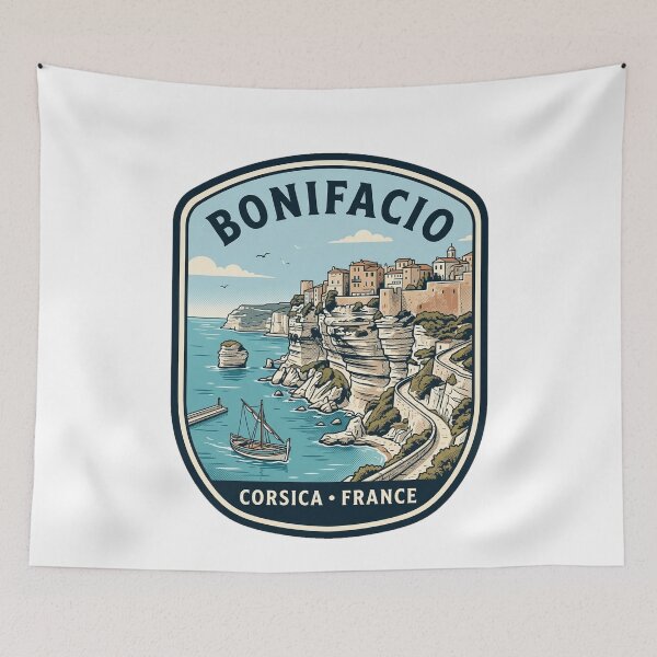 Item preview, Bonifacio Corsica France Vintage Travel Poster designed and sold by k3rstman1.