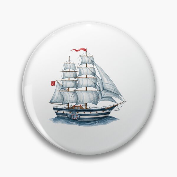 Item preview, Vintage Nautical Sailing Ship Watercolor Illustration designed and sold by Ramona-Gliga.