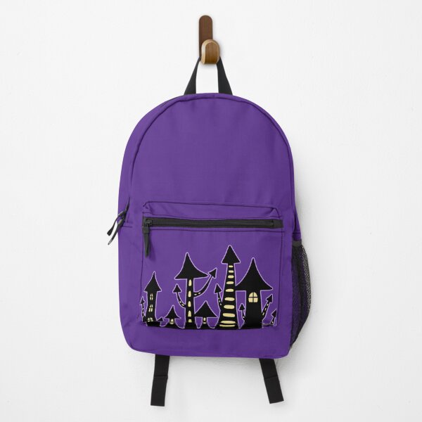 Item preview, Spooky Haunted Castle Illustration with Purple Outline and Glowing Windows designed and sold by ubborn.