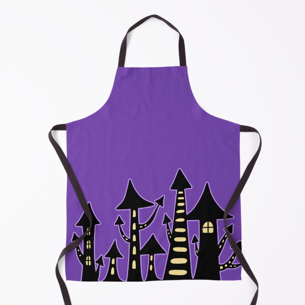 Item preview, Spooky Haunted Castle Illustration with Purple Outline and Glowing Windows designed and sold by ubborn.