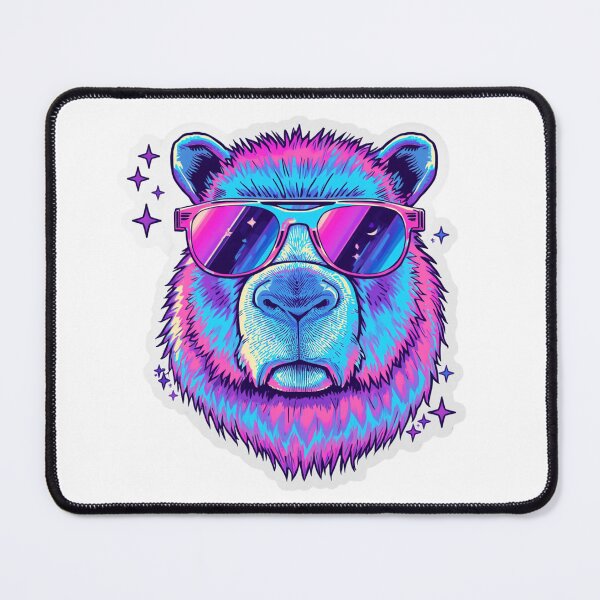 Item preview, Vaporwave Capybara | Holographic Neon Synthwave Cute Retro 80s Animal designed and sold by virtuallubid.