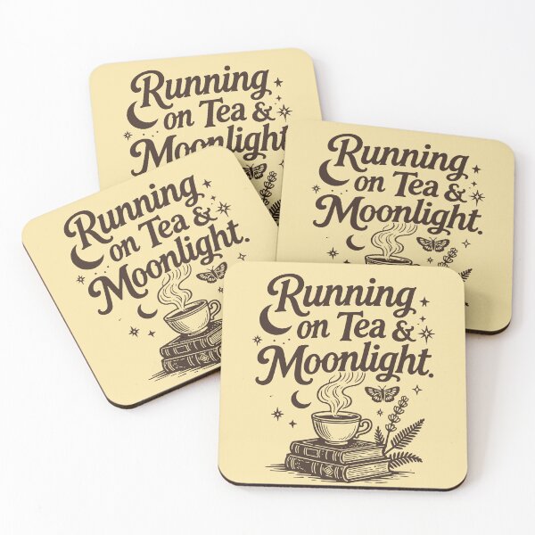Item preview, Brown Running On Tea And Moonlight Book Lover Reading Aesthetic Cottagecore Witchy Vibes Magical Literary Design For Bookworms Night Owls And Vintage Book Fans designed and sold by Connys Colorful World.