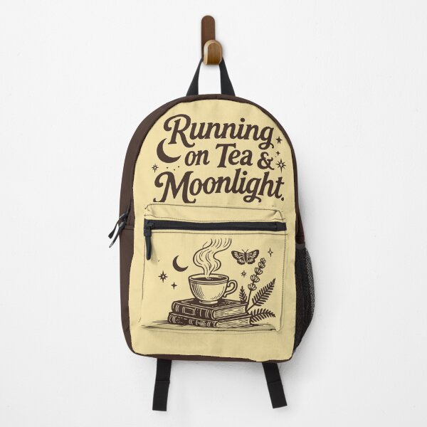 Item preview, Brown Running On Tea And Moonlight Book Lover Reading Aesthetic Cottagecore Witchy Vibes Magical Literary Design For Bookworms Night Owls And Vintage Book Fans designed and sold by Connys Colorful World.