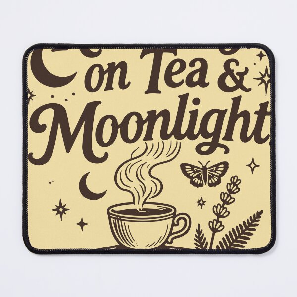 Item preview, Brown Running On Tea And Moonlight Book Lover Reading Aesthetic Cottagecore Witchy Vibes Magical Literary Design For Bookworms Night Owls And Vintage Book Fans designed and sold by Connys Colorful World.