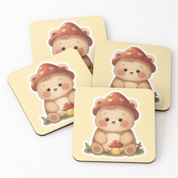 Item preview, Cozy Mushroom Bear – Cute Cottagecore Woodland Bear Sticker designed and sold by Stylestickers55.