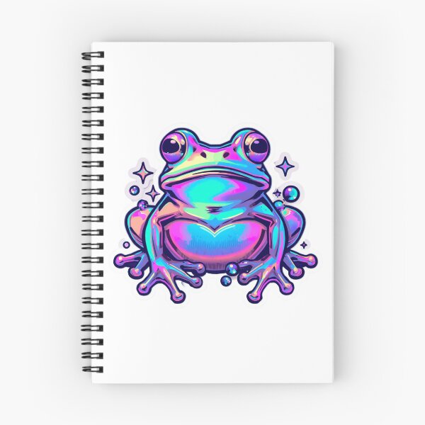 Item preview, Vaporwave Frog | Holographic Neon Synthwave Cute Frog Aesthetic designed and sold by virtuallubid.