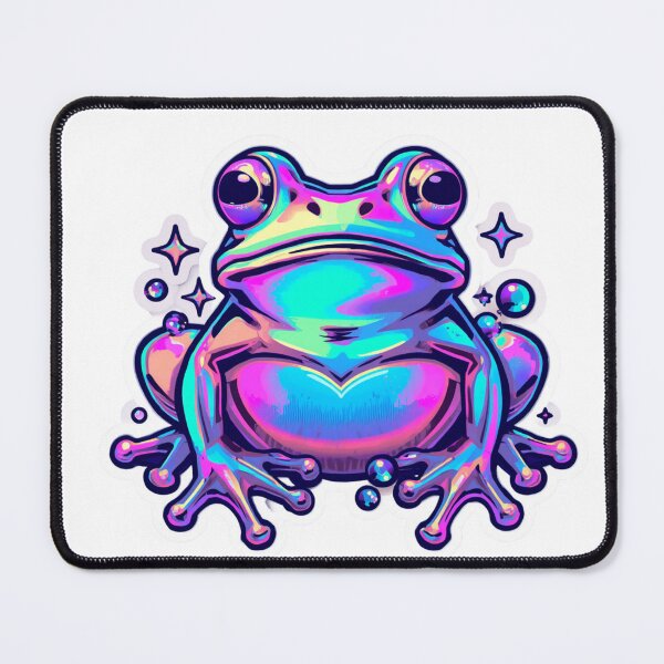 Item preview, Vaporwave Frog | Holographic Neon Synthwave Cute Frog Aesthetic designed and sold by virtuallubid.