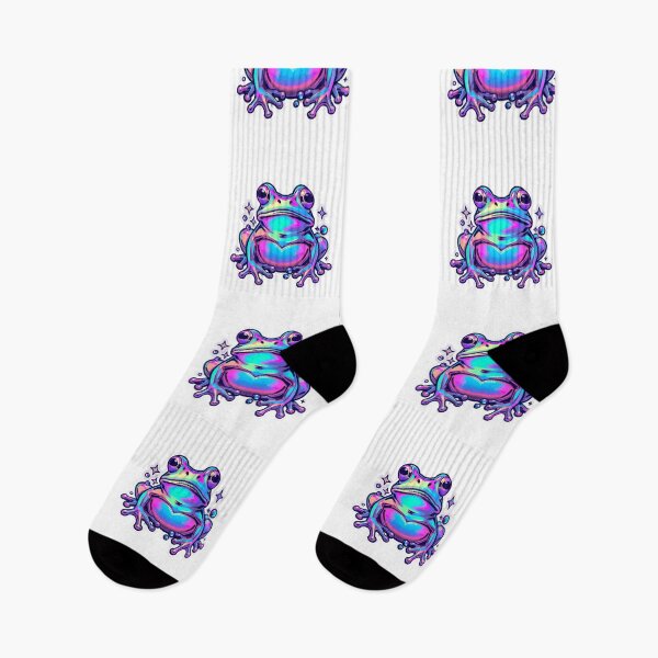 Item preview, Vaporwave Frog | Holographic Neon Synthwave Cute Frog Aesthetic designed and sold by virtuallubid.
