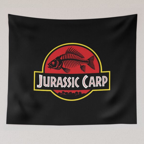 Item preview, Jurassic Carp Movie Parody - Funny Dinosaur Fishing designed and sold by GeekAnglerStore.