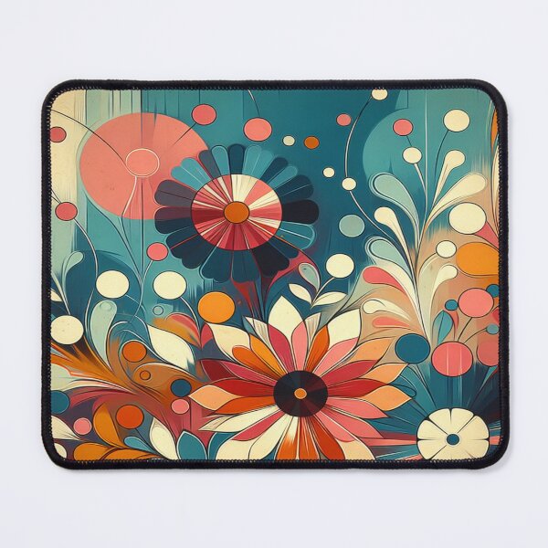 Item preview, Abstract Teal And Orange 70's Vintage Boho Floral designed and sold by GameCraftedShop.