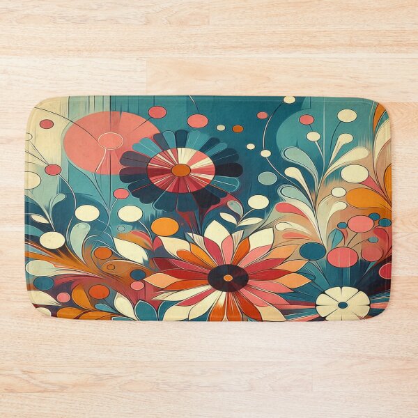 Item preview, Abstract Teal And Orange 70's Vintage Boho Floral designed and sold by GameCraftedShop.