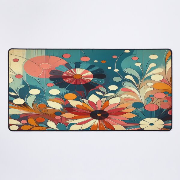 Item preview, Abstract Teal And Orange 70's Vintage Boho Floral designed and sold by GameCraftedShop.