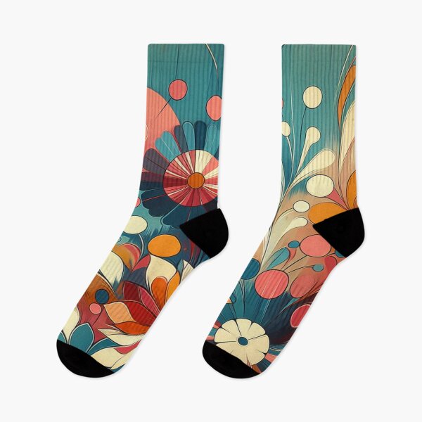 Item preview, Abstract Teal And Orange 70's Vintage Boho Floral designed and sold by GameCraftedShop.