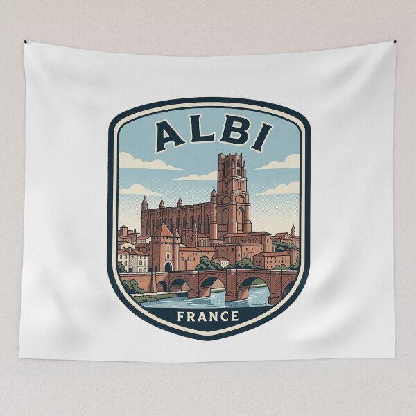 Item preview, Albi France Vintage Travel Poster Sainte Cecile designed and sold by k3rstman1.
