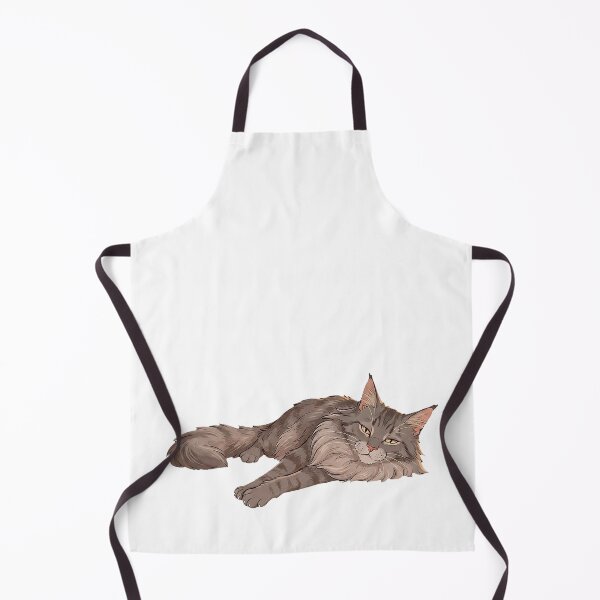 Item preview, Maine Coon Lounging Lazily – Relaxing Cat Illustration designed and sold by Quiet Joy Studio.