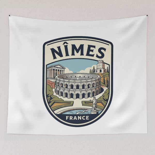 Item preview, Vintage Nimes France Roman Arena Travel Badge designed and sold by k3rstman1.