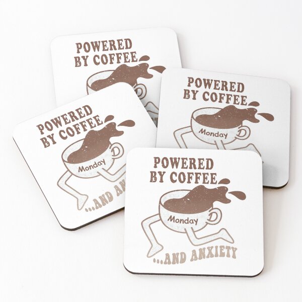 Item preview, Powered by Coffee and Anxiety - Running Coffee Cup Graphic designed and sold by GaryMerrittoo.
