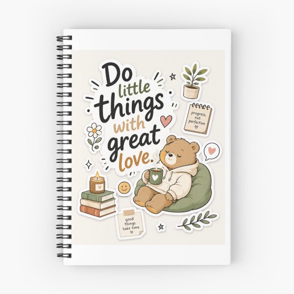 Item preview, Do Little Things With Great Love Sticker | Cute Bear Aesthetic | Positive Quote designed and sold by DKraftz.