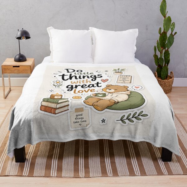 Item preview, Do Little Things With Great Love Sticker | Cute Bear Aesthetic | Positive Quote designed and sold by DKraftz.