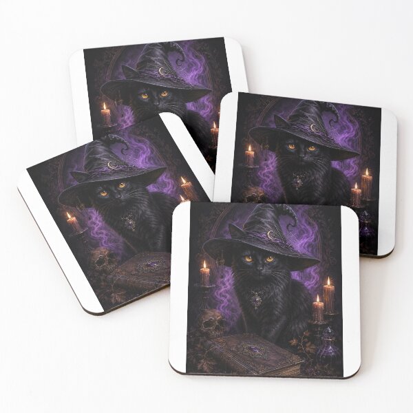 Item preview, Realistic Black Witch Cat – Gothic Halloween Magic designed and sold by Meentoos_1.
