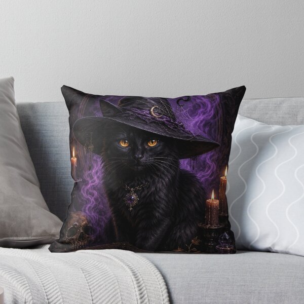 Item preview, Realistic Black Witch Cat – Gothic Halloween Magic designed and sold by MentShop1.
