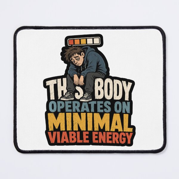 Item preview, The Body Operates On Minimal Viable Energy Gamer Humor designed and sold by ColeLaniTrading.