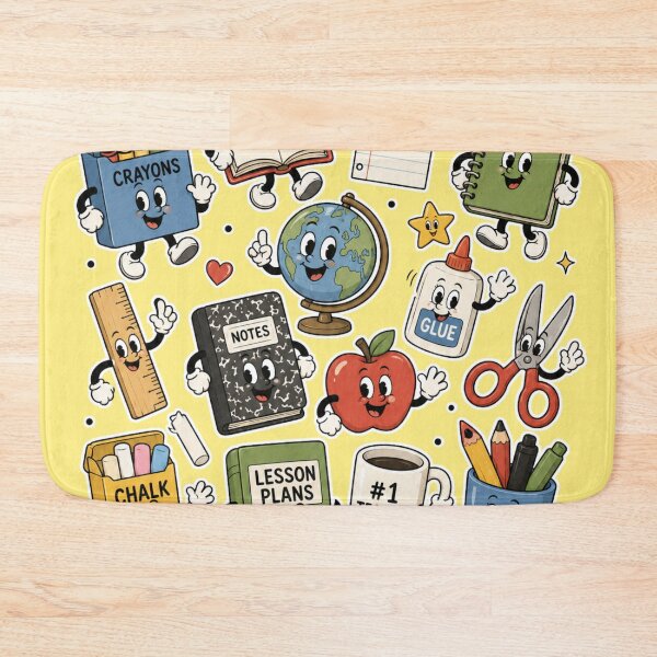 Item preview, Cute Teacher Pattern Collection | Rubber Hose Style School Supplies Cartoon Design designed and sold by TheStephanieRome.
