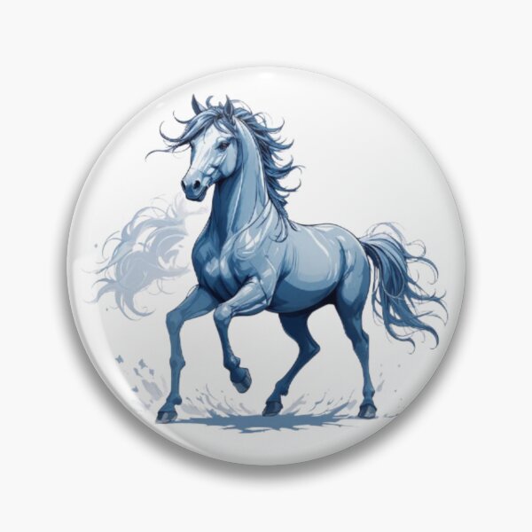 Item preview, Monochrome Blue Stallion-Majestic Running Horse Art designed and sold by SultanasStudio.
