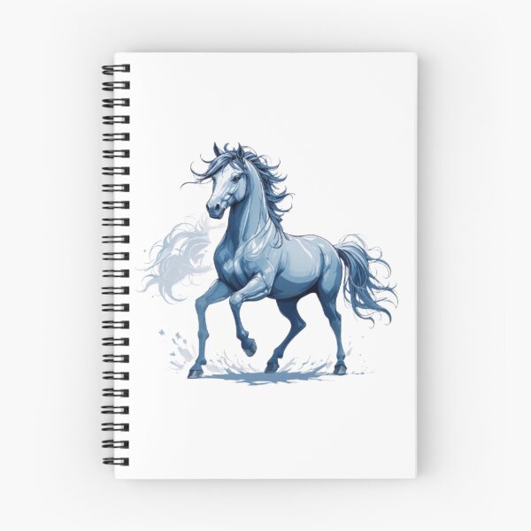 Item preview, Monochrome Blue Stallion-Majestic Running Horse Art designed and sold by SultanasStudio.