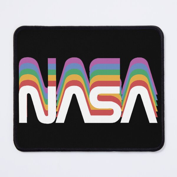 Item preview, Vintage Nerdy NASA Worm Rainbow Logo Rocket Space Science Teacher White Text designed and sold by MathWare MathClips.