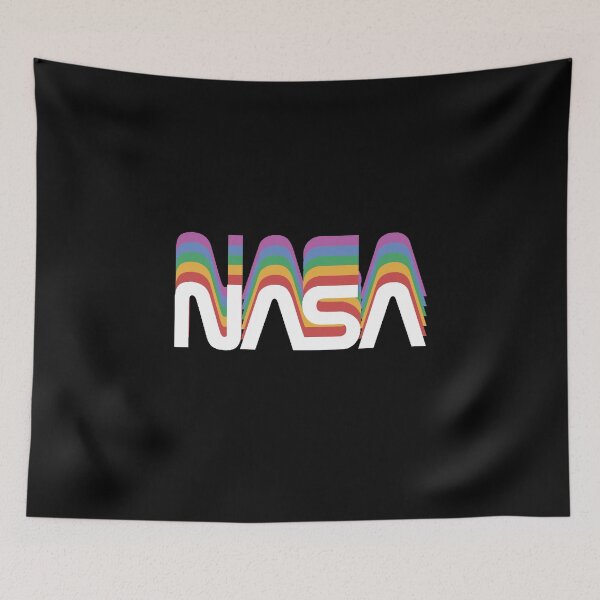 Item preview, Vintage Nerdy NASA Worm Rainbow Logo Rocket Space Science Teacher White Text designed and sold by MathWare MathClips.
